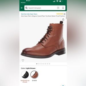 Cole haan Wagner grand plain boot 8.5